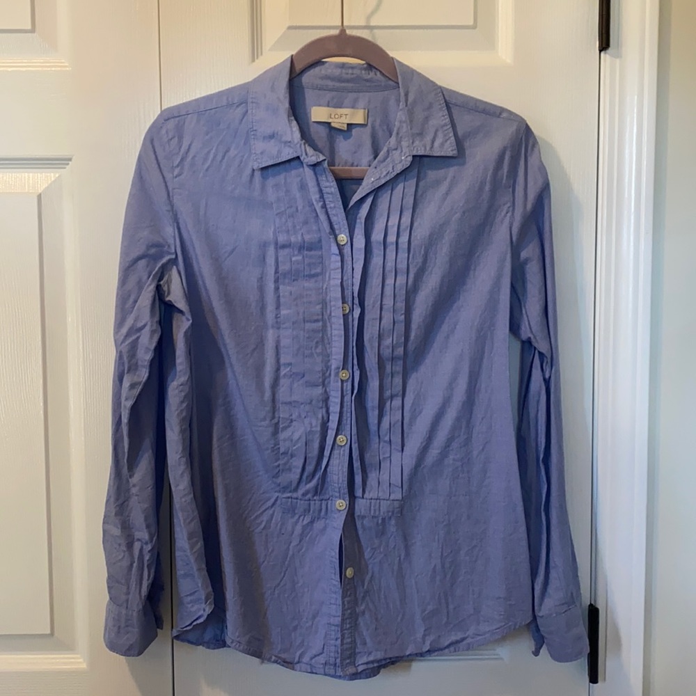 Loft Blue Cotton Blouse